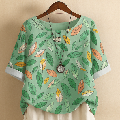 Levoire | Blouse Pour Dames Imprimee Confortable Puur Vert