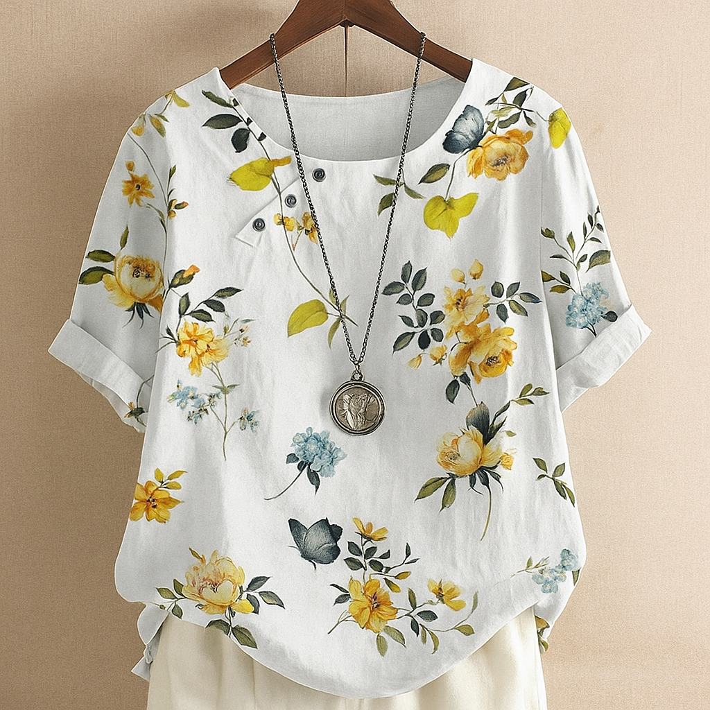 Levoire | Blouse Pour Dames Imprimee Confortable Jaune