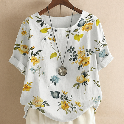 Levoire | Blouse Pour Dames Imprimee Confortable Jaune