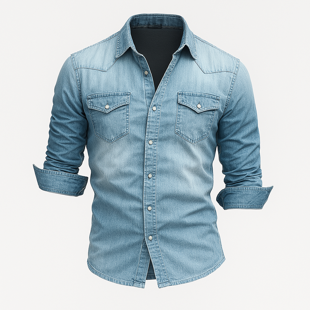Levoire | Chemise Denim Décontractée Homme Bleu clair