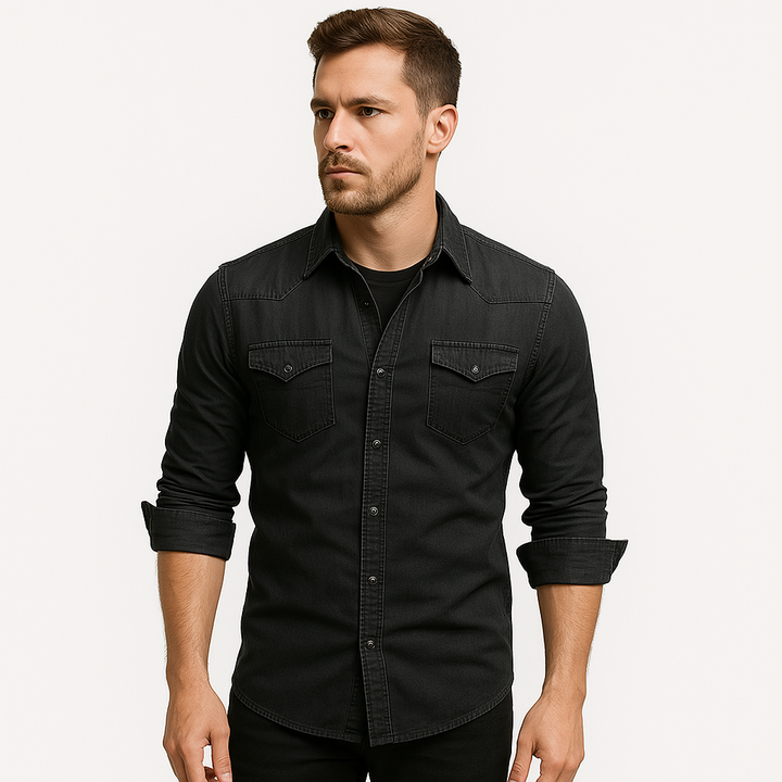 Levoire | Chemise Denim Décontractée Homme Gris foncé