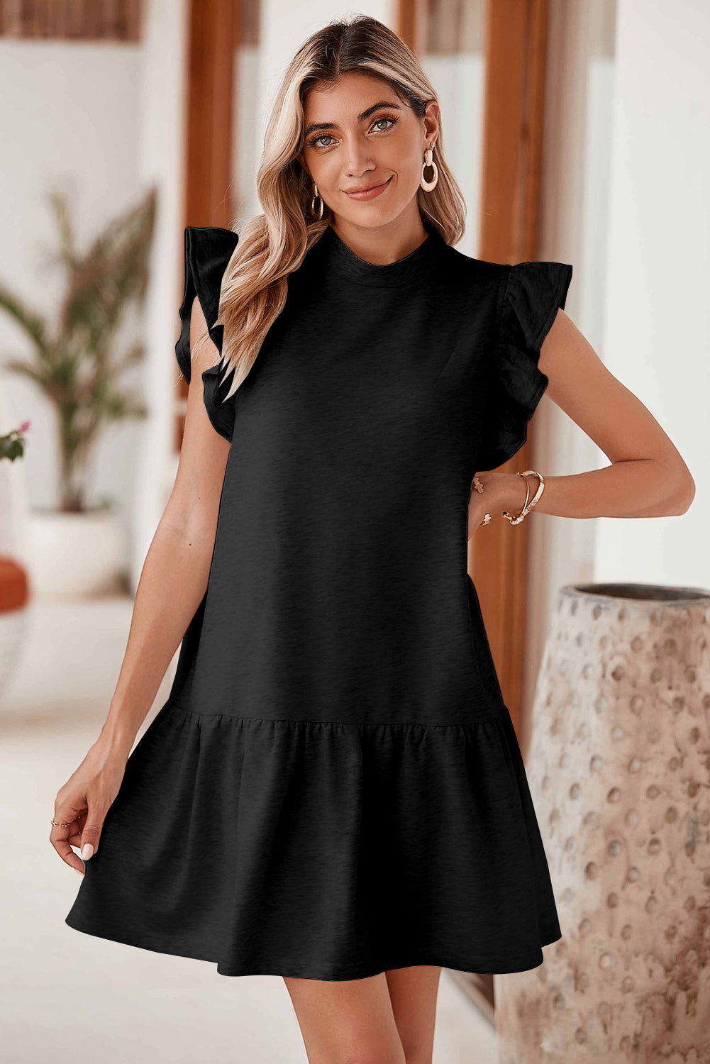 Levoire | Robe Shift Chic Avec Encolure Ronde Noir