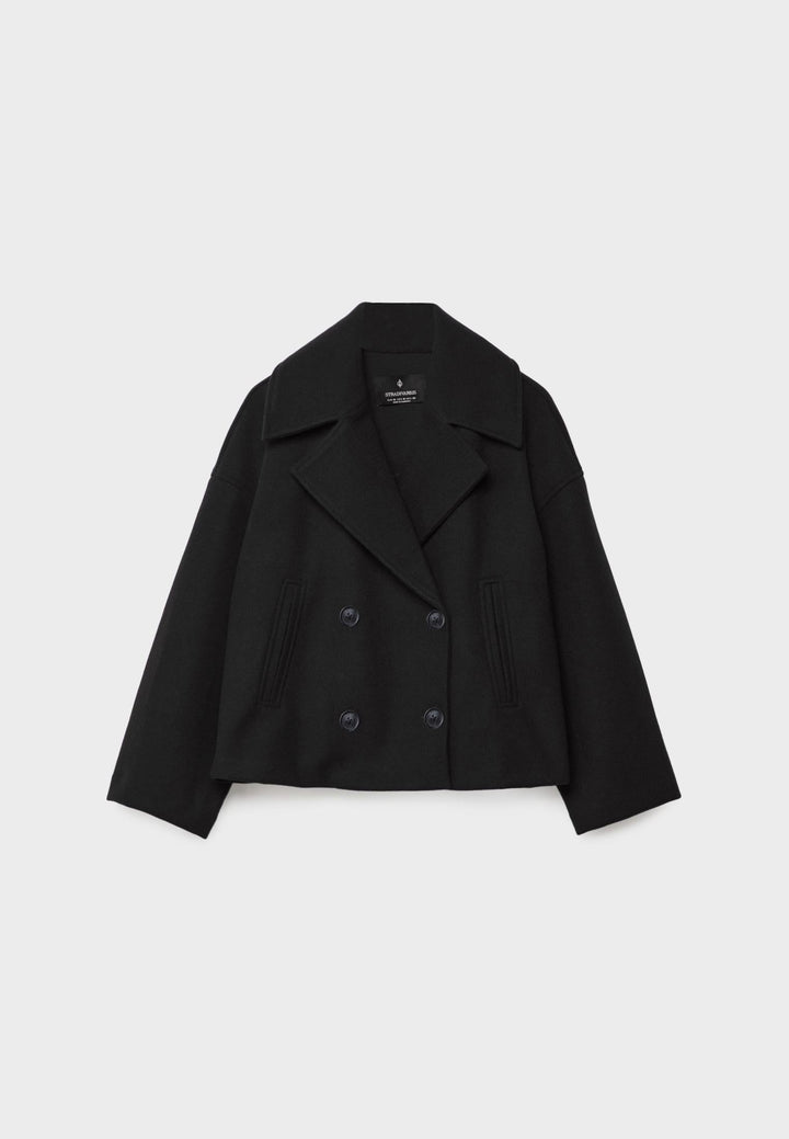 Levoire | Chic Court Veste Double Boutonnage Noir (encore 4 en stock)