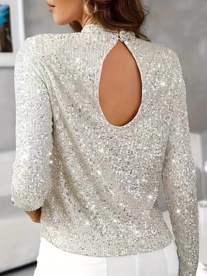 Levoire | Top Slim Fit Paillettes Avec Manches Longues