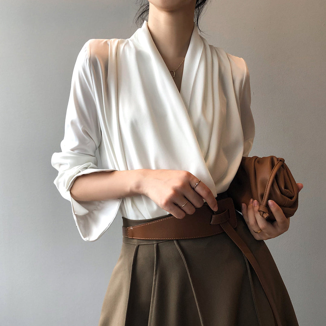 Levoire | Chemise Satin Décontractée À Manches Longues