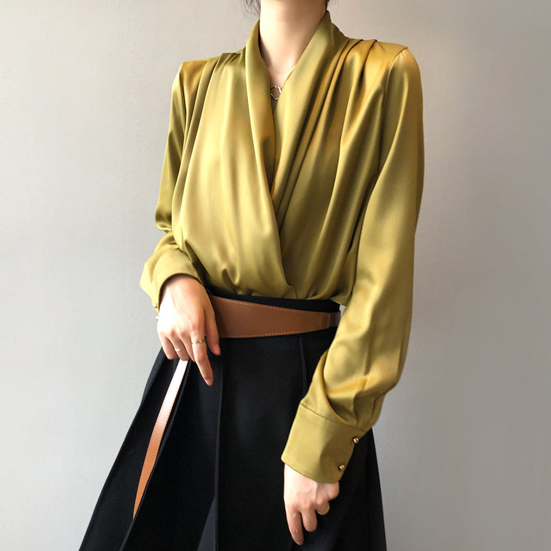 Levoire | Chemise Satin Décontractée À Manches Longues
