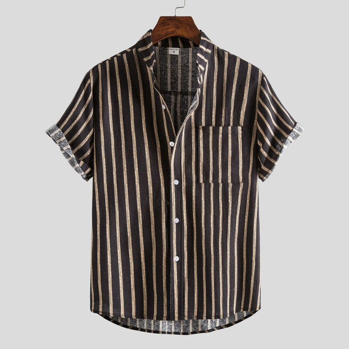 Levoire | Chemise D'Été Boho Pour Hommes Noir