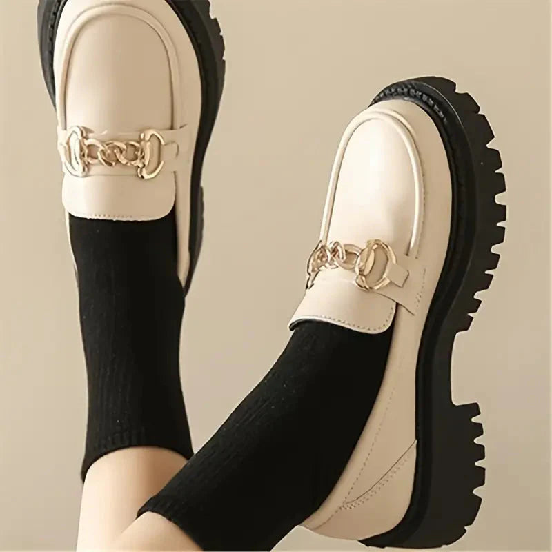 Levoire | Mocassins, Slip On, Chaîne Décor, Chaussures Femme, Chaussures À Plateforme Blanc
