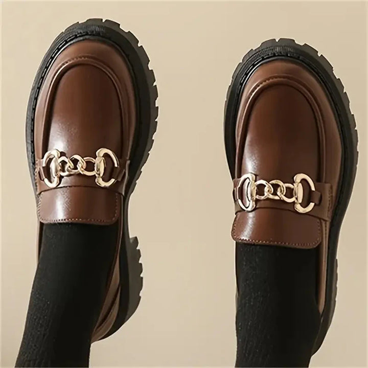 Levoire | Mocassins, Slip On, Chaîne Décor, Chaussures Femme, Chaussures À Plateforme Marron