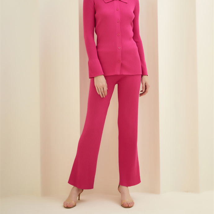 Levoire | Veste À Capuche Deux Pièces En Tricot Avec Chemise À Boutons Et Pantalons Amples