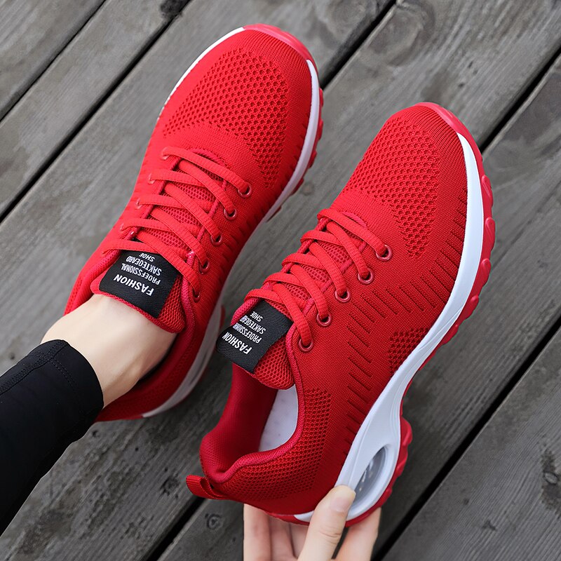 Levoire | Baskets De Mode Chaussures Pour Femmes Confortables Avec Semelle Rembourrée Rouge