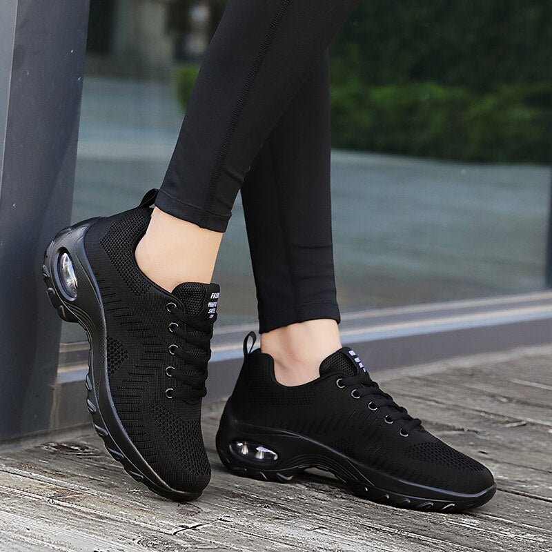 Levoire | Baskets De Mode Chaussures Pour Femmes Confortables Avec Semelle Rembourrée Noir
