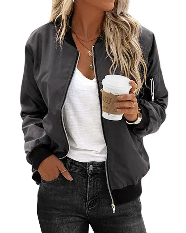 Levoire | Veste Bomber Classique Élégante avec Poches Gris