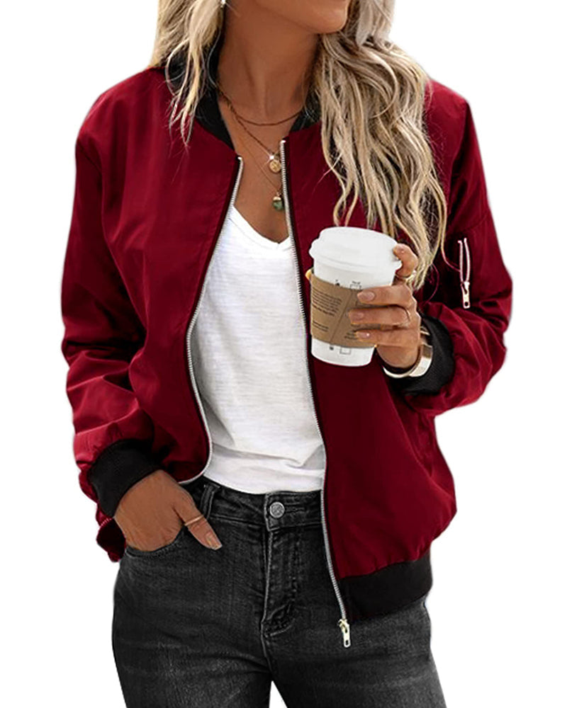Levoire | Veste Bomber Classique Pour Femmes Vin rouge