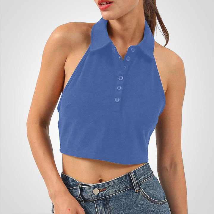 Levoire | Polo Top Ouvert Court Bleu