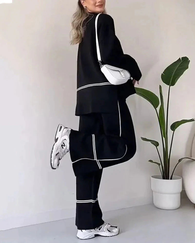 Levoire | Ord Set Femme Grande Taille Pull Et Pantalon À Jambe Large Ensemble Deux Pièces