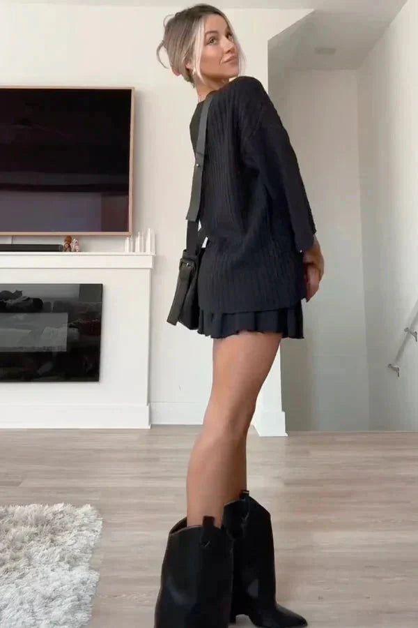 Levoire | Ensemble Ord Pull En Tricot Mini Jupe Jupe Et Blouse Ensemble Deux Pièces Femme