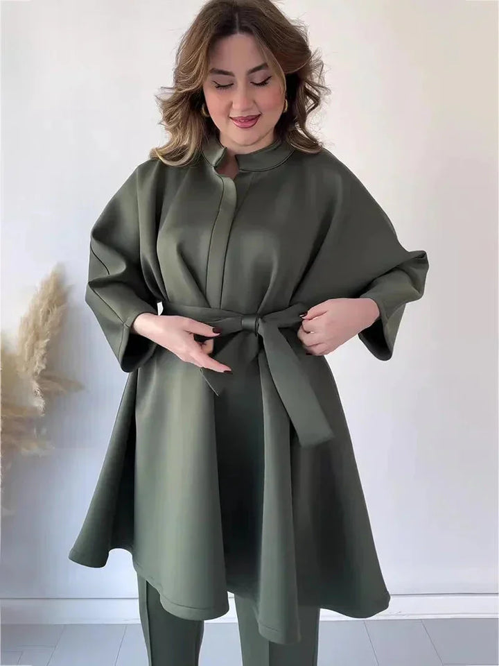 Levoire | Ord Ensemble Manches Longues Bretelles Pantalon Ensemble Deux Pièces Dames Vert