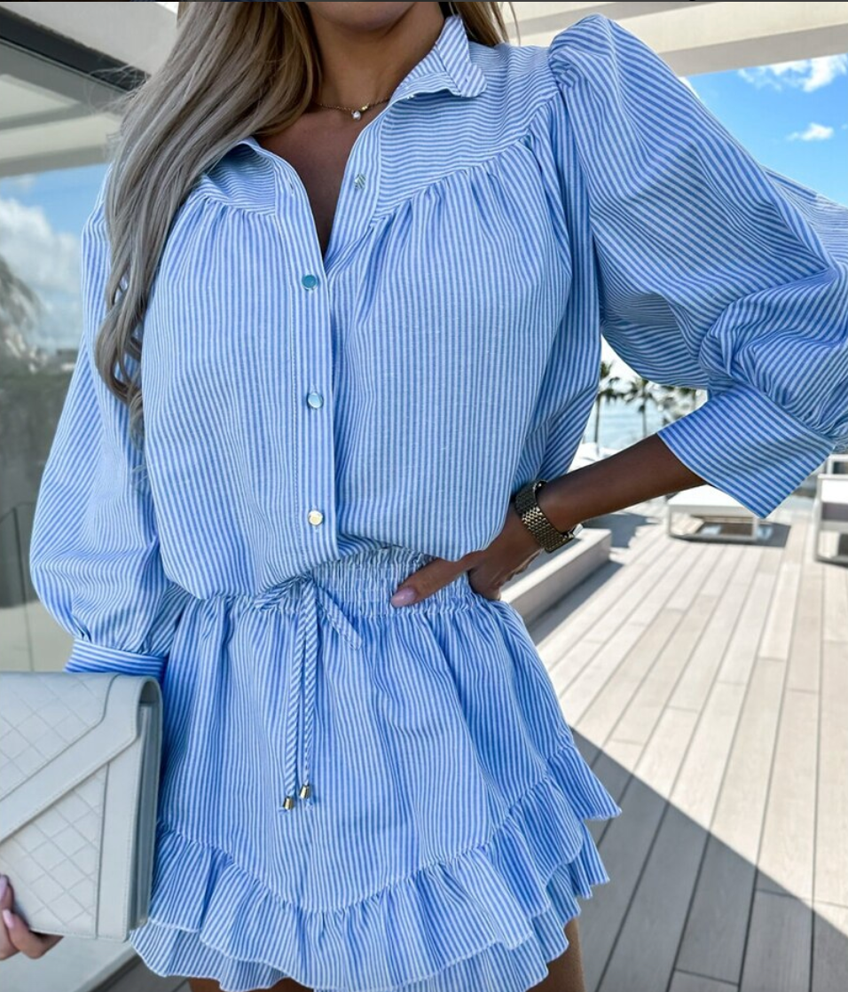 Levoire | Ord Satz Mini-Jupe Jupe À Volants Et Ensemble De Blouse Vêtements D'Été Pour Femmes