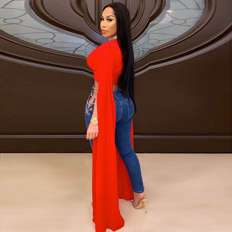 Levoire | Robe à col en V avec manches volantes