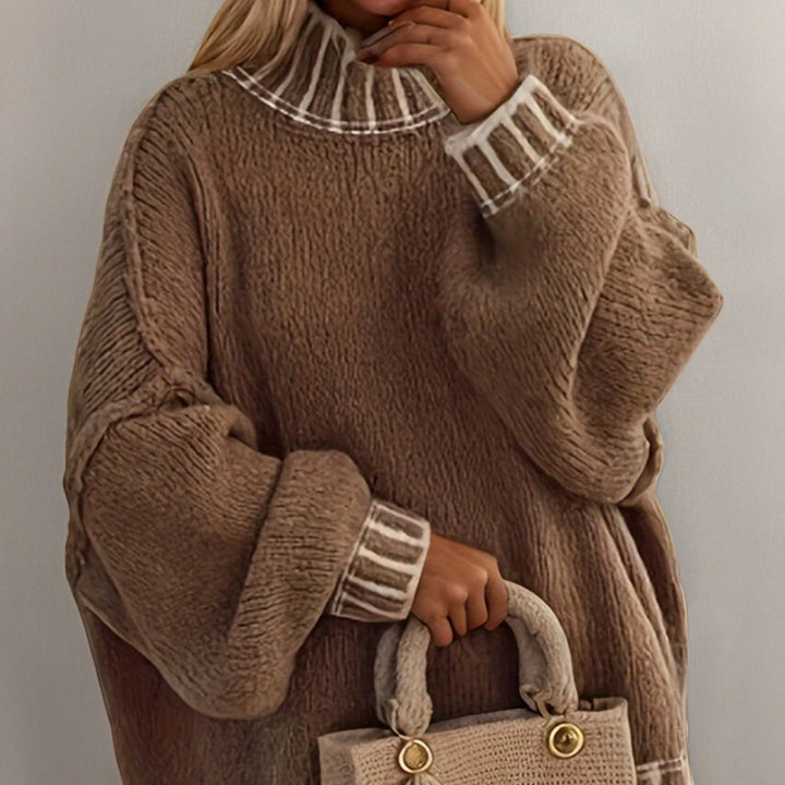 Levoire | Grande Taille Pull Avec Col Haut Et Détails Élégants
