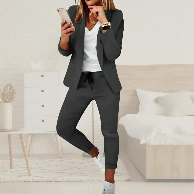 Levoire | Confortable Léger Costume Femme Gris foncé