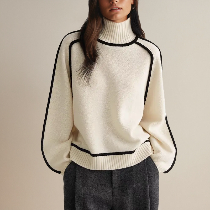 Levoire | Pull Pour Femmes Chaud Avec Coupe Décontractée Tricoté Beige