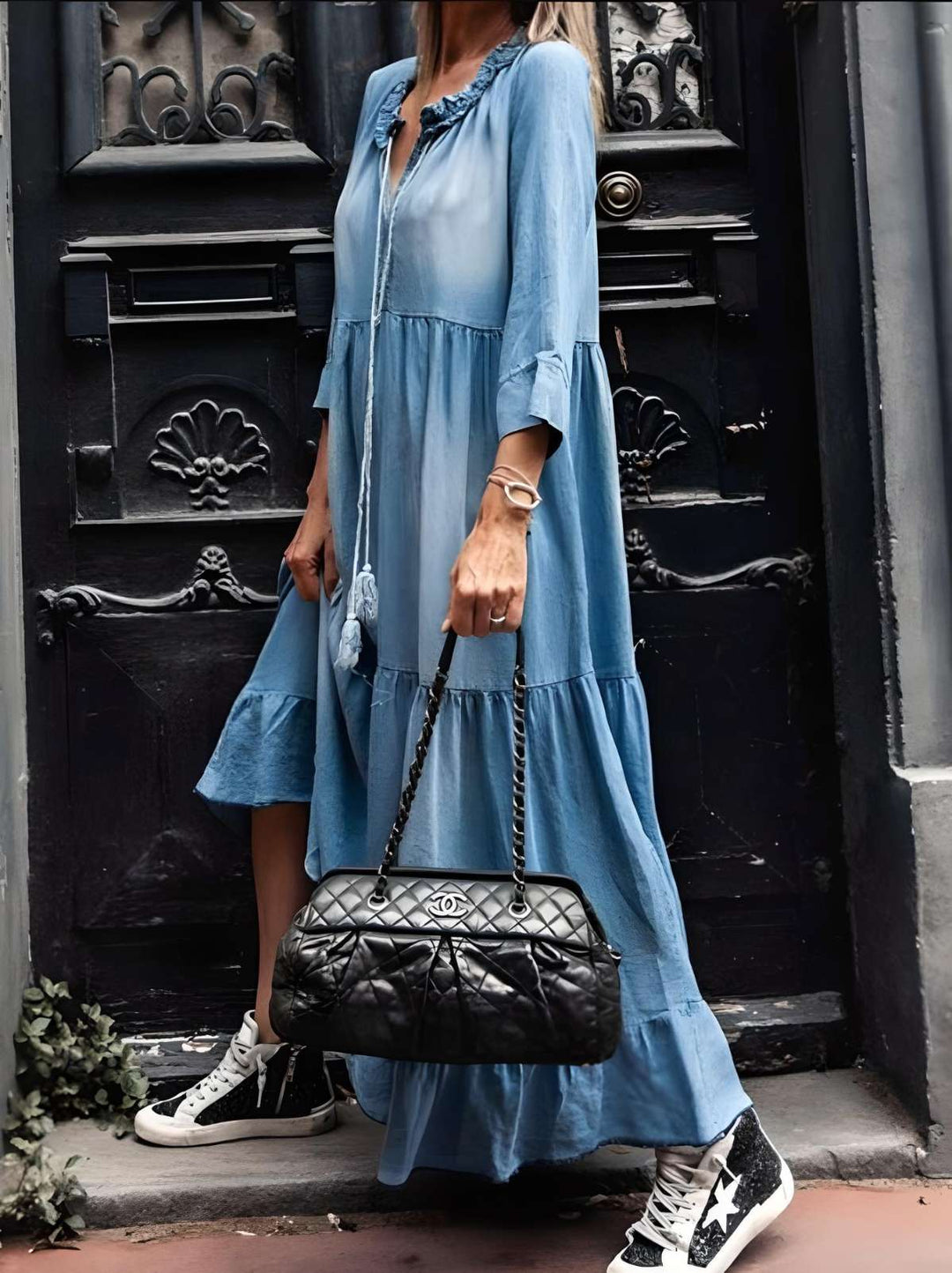 Levoire | Comfortable Denim Maxi Dress