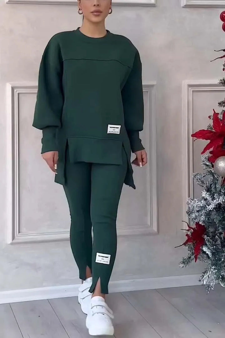 Levoire | Ensemble de tricot pour femmes à deux pièces Vert