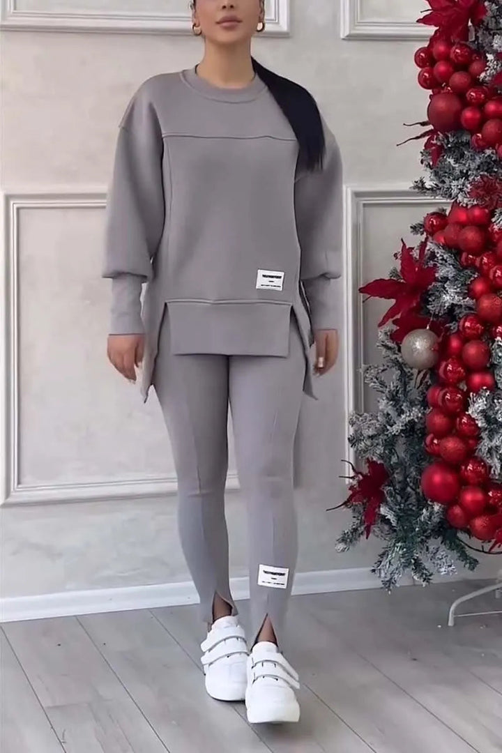 Levoire | Ensemble de tricot pour femmes à deux pièces Gris