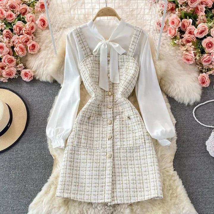 Levoire | Robe épaule élégante pour femmes Completo Blanc