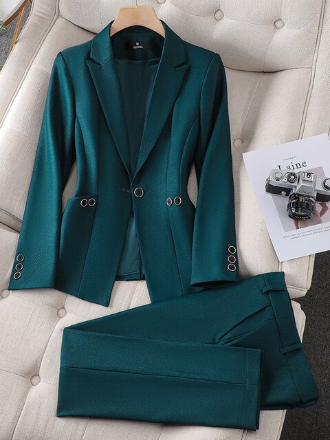 Levoire | Ensemble Blazer Deux Pièces Pour Femme - Formel Vert