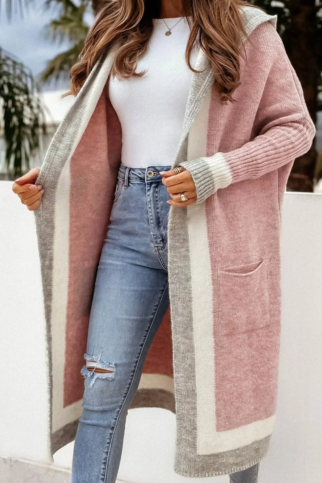 Levoire | Gilet En Tricot Sculpté Pour Femmes Rose Clair