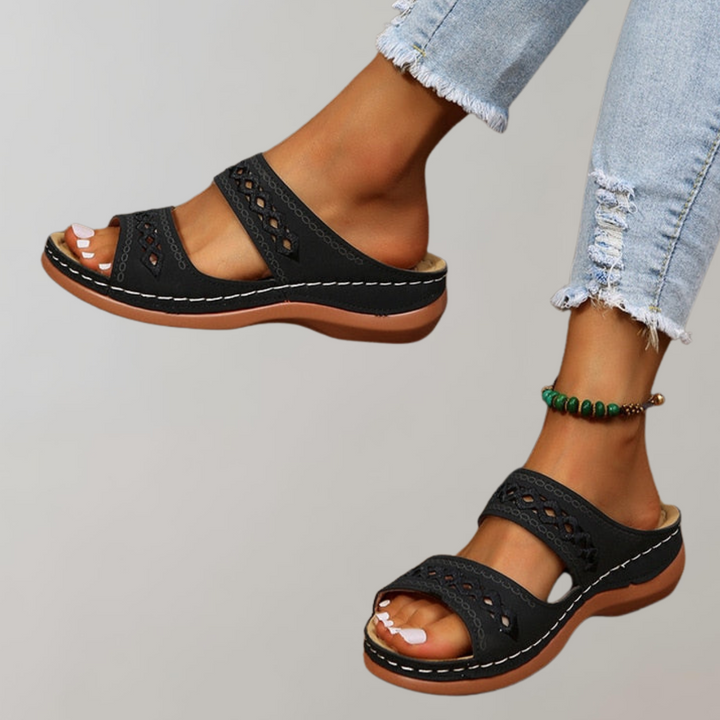 Levoire | Sandales Orthopédiques À Enfiler Confortables Pour Femmes Noir