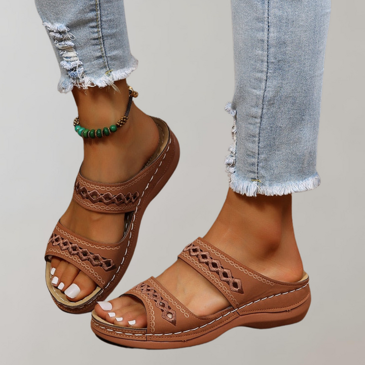 Levoire | Sandales Orthopédiques À Enfiler Confortables Pour Femmes Marron foncé