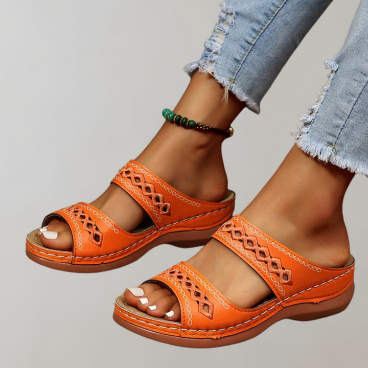 Levoire | Sandales Orthopédiques À Enfiler Confortables Pour Femmes Orange