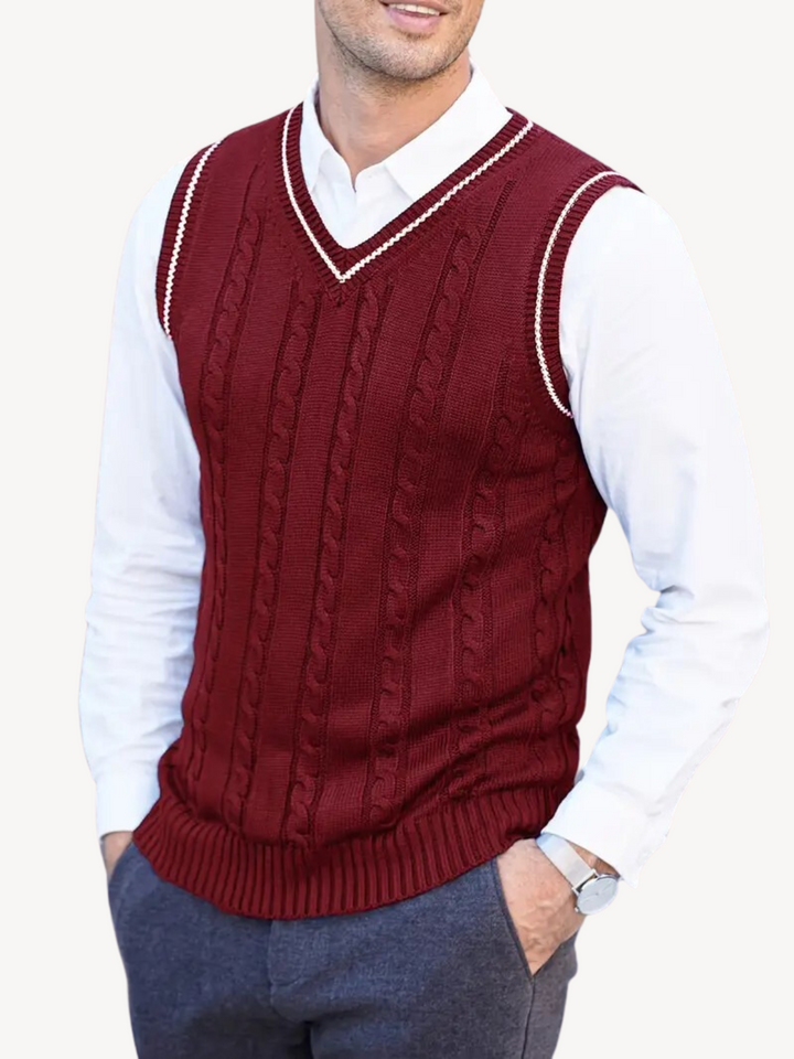Levoire | Gilet en tricot avec des motifs en tresses