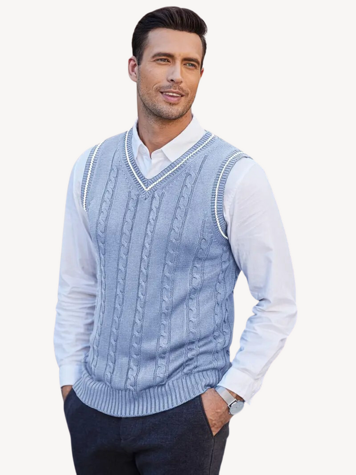Levoire | Gilet en tricot avec des motifs en tresses