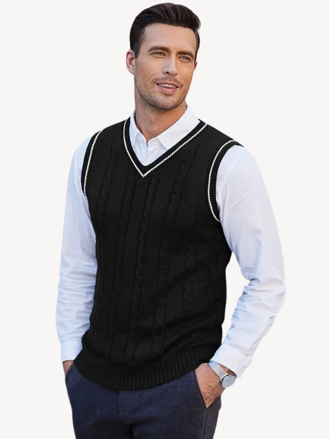 Levoire | Gilet en tricot avec des motifs en tresses