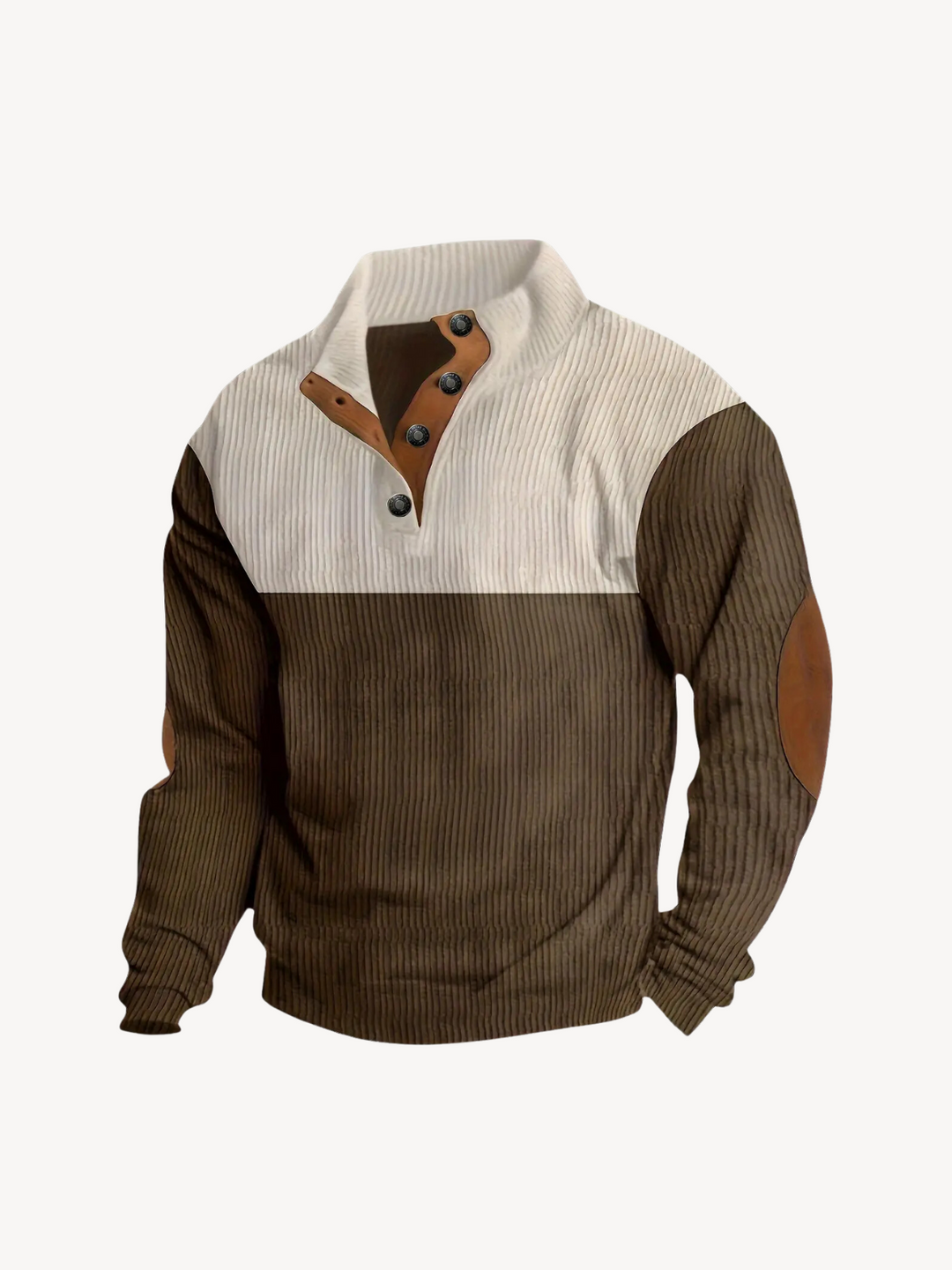 Levoire | T-shirt Henley avec des détails patchwork