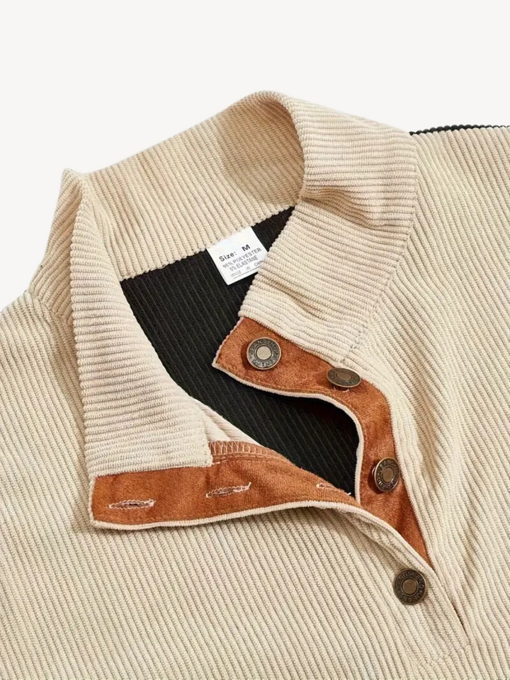 Levoire | T-shirt Henley avec des détails patchwork