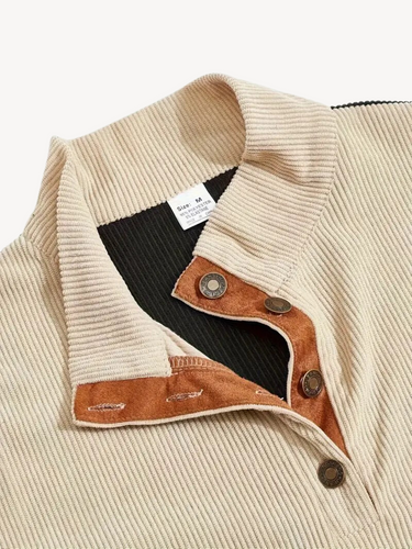 Levoire | T-shirt Henley avec des détails patchwork