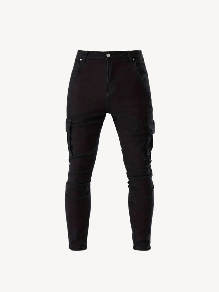 Levoire | Pantalons Cargo Ajustables À Elasticité Moyenne Noir (Presque épuisé)
