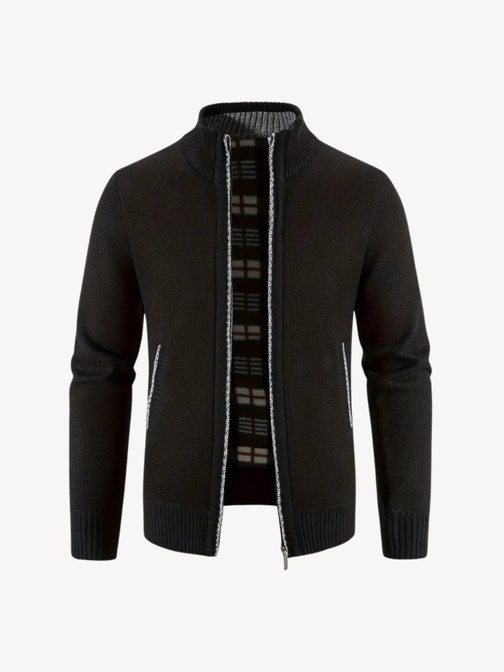 Levoire | Veste En Tricot Confortable Avec Zip Noir