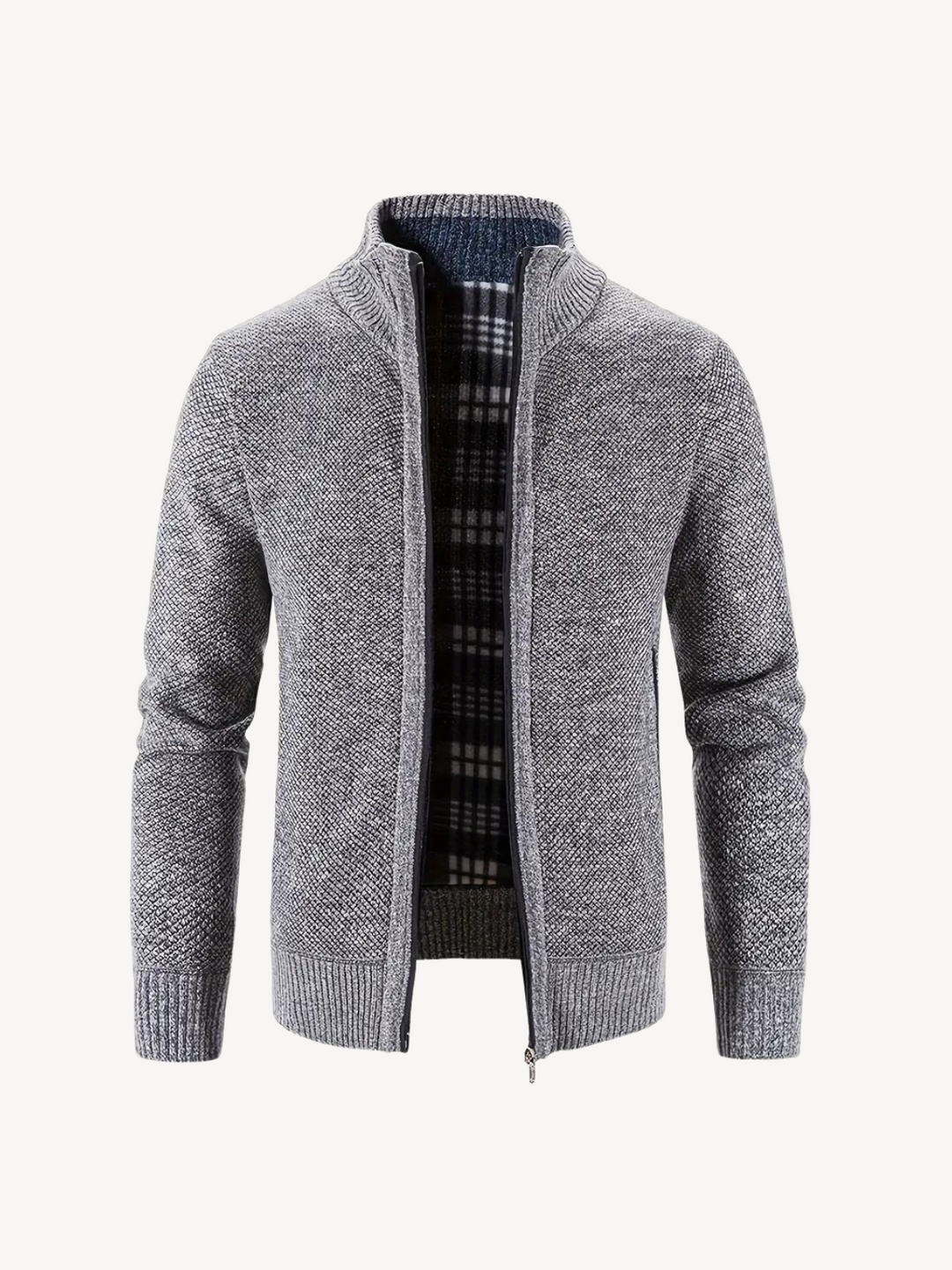 Levoire | Veste En Tricot Confortable Avec Zip Gris