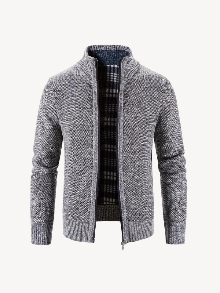 Levoire | Veste En Tricot Confortable Avec Zip Gris