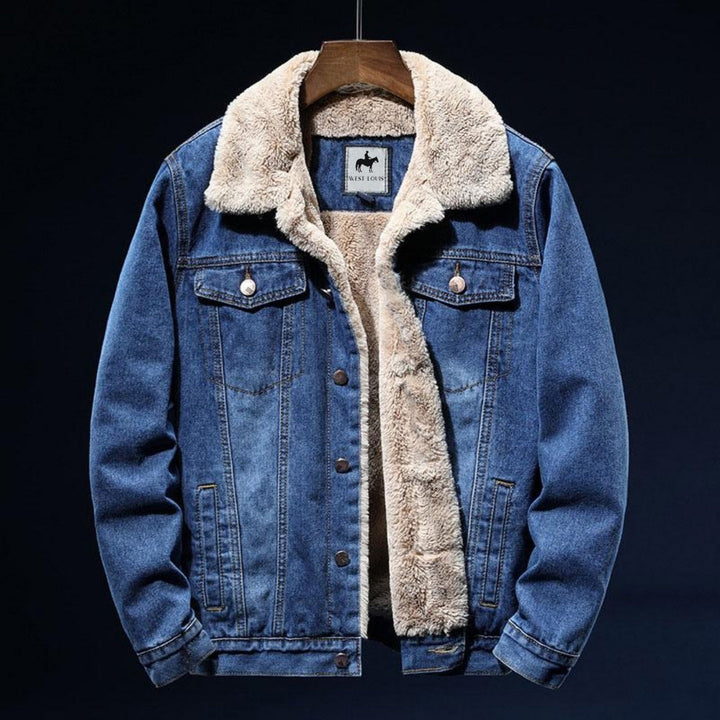 Levoire | Veste Denim Doublée Polaire Bleu