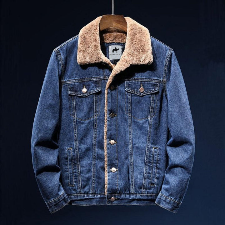 Levoire | Veste Denim Doublée Polaire Bleu foncé