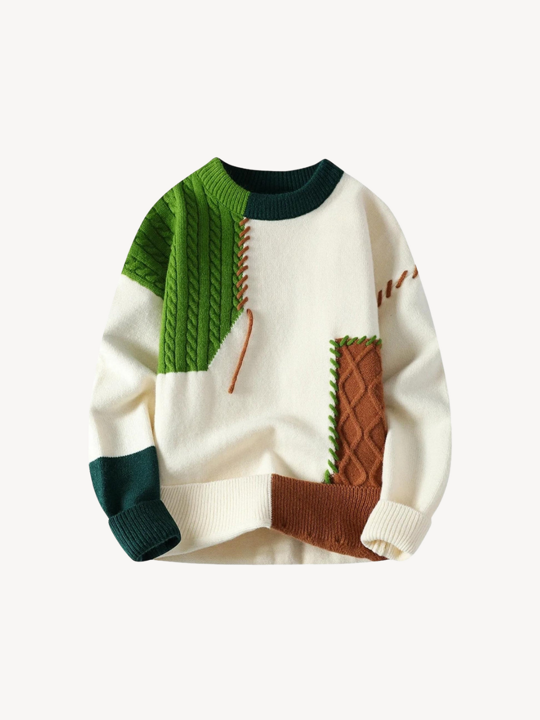 Levoire | Pull en Laine Designer Vert Marron