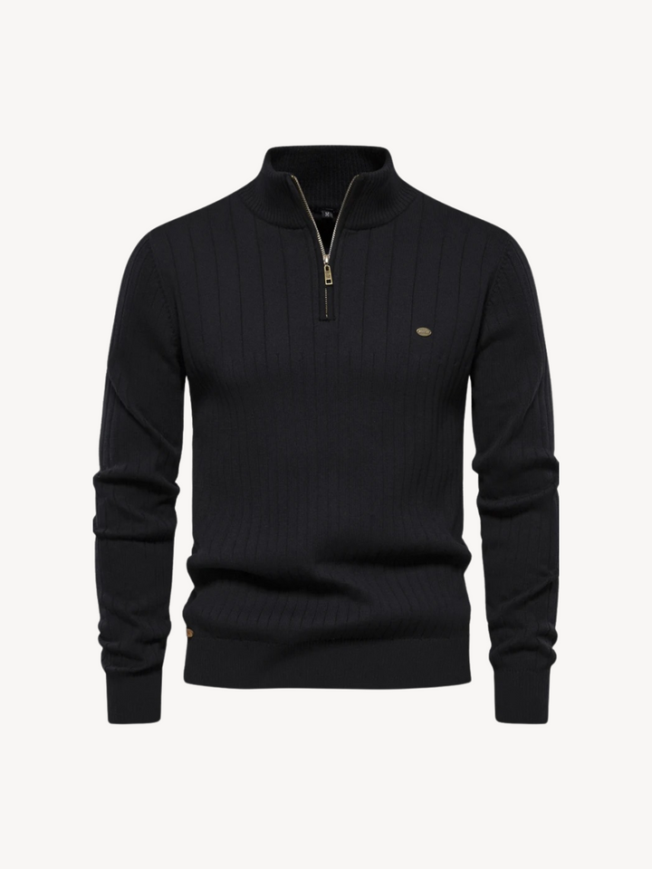 Levoire | Pull À Col Zippé Quart Noir